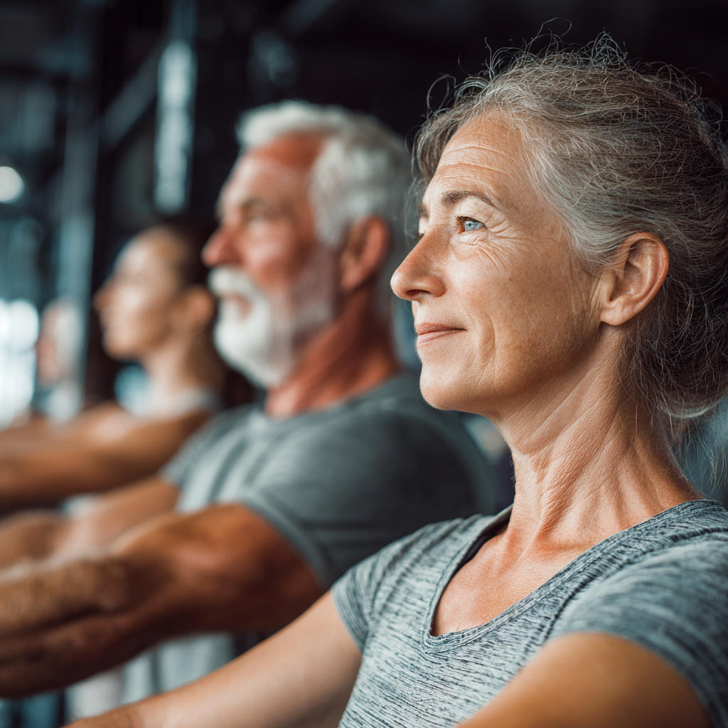 Experienced adults participating in diverse workout routines